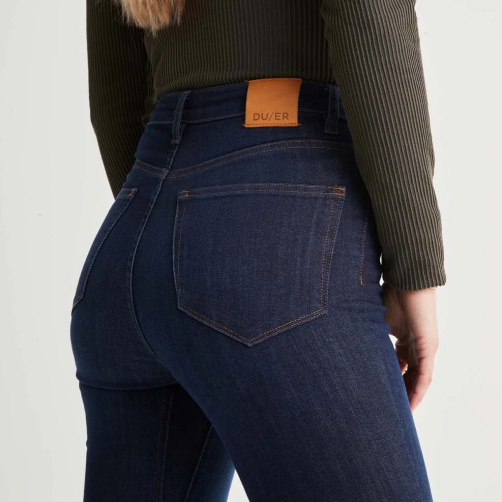 NWT DUER Women's Performance Denim High Rise Skinny in Dark Stone 27" x 31" - Picture 9 of 11